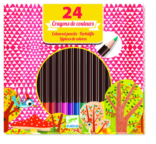 Djeco, 24 Färgpennor