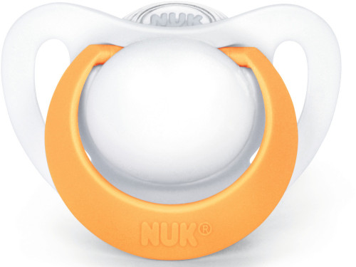 NUK, Genius, Napp, Silikon, 6-18 mån, 1-pack, Orange
