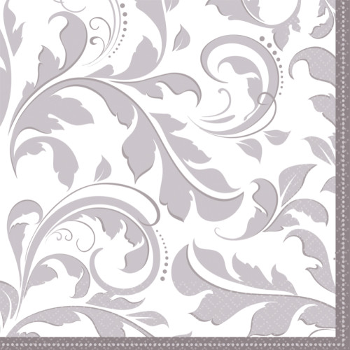 Elegant Silver, Servett, 33×33 cm, 16 st