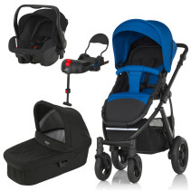 Britax, Smile 2, Duovagn, Ocean Blue + Britax Römer Primo + ISOFIX-bas, 2016, Paket