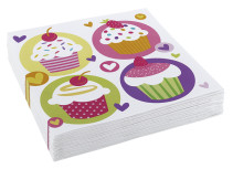 Cupcake, Servett, 33×33 cm, 20 st