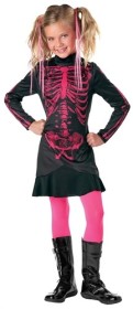 Maskerad, Rosa Skelettdräkt, strl 116