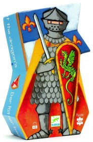 Djeco, Siluettepussel, Riddaren och Draken, 36 bitar