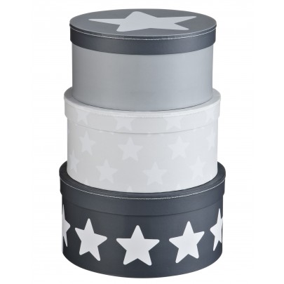 Kids Concept, Pappbox Star, 3-set, Svart