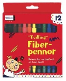 Tvillingfiberpennor 12 st.