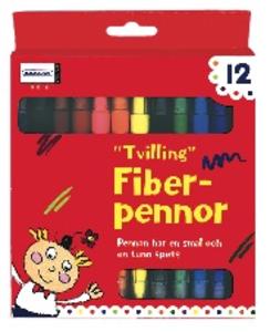 Tvillingfiberpennor 12 st.