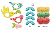 Djeco, 3 Fågel Pompom