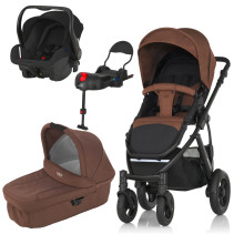 Britax, Smile 2, Duovagn, Wood Brown + Britax Römer Primo + ISOFIX-bas, 2016, Paket