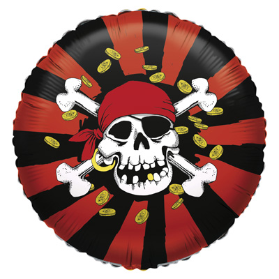 Folieballong, Jolly Roger, 45 cm