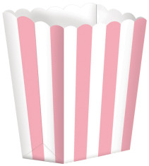 Popcornbägare, 9 x 13 cm, Ljusrosa, 5 st