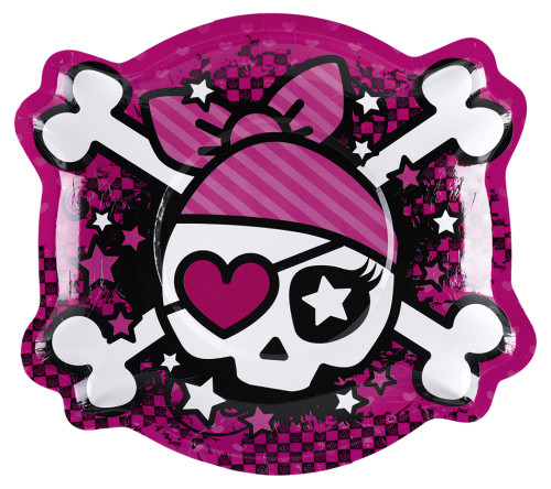 Pink Pirate, Figurformad Tallrik, 6 st