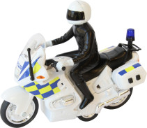 SOS Polismotorcykel med ljud & ljus, 15 cm