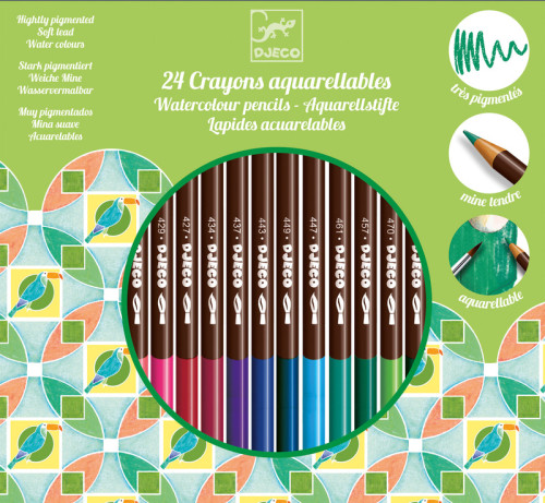 Djeco, 24 watercolour pencils