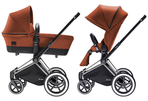 Cybex Priam 2016, Duovagn, Chrome chassi/All Terrain, Autumn Gold, Paket