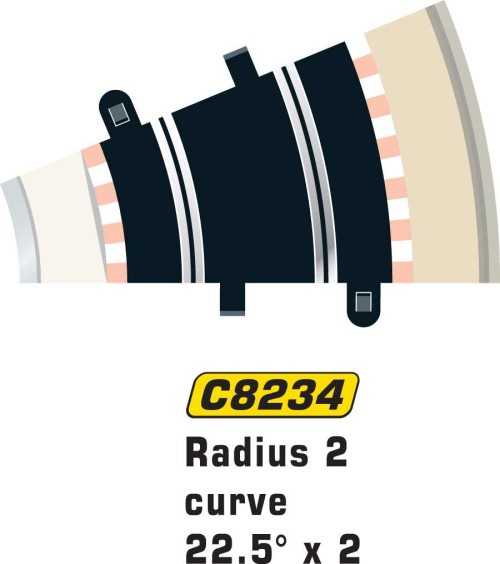 Scalextric Sport, Rad 2 Half Standard Curve 22.5° (2 st)