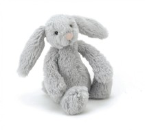 Jellycat, Bashful Silver Kanin 18 cm