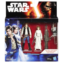 Star Wars VII, Han Solo och Princess Leia, 9 cm