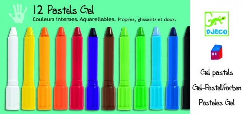 Djeco, 12 gel pastels classic