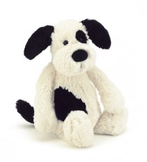 Jellycat, Bashful Svart och vit hundvalp 31 cm