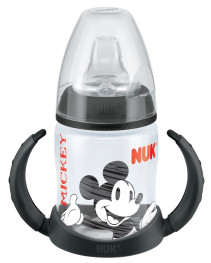 NUK, First Choice, Drickpipsflaska, Silikon, 150ml, Musse Pigg, Svart