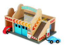 Melissa & Doug, Servicestation med parkeringsgarage och fordon