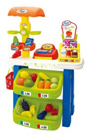 Market Stall, Marknadsstånd med frukt och mat, 25 delar