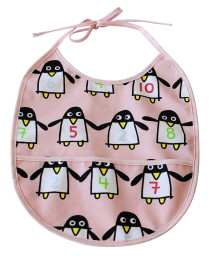 Färg & Form, Haklapp, Penguin Pals, Rosa