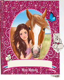 Miss Melody, Dagbok med stickers, Rosa