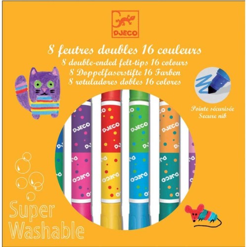 Djeco, 8 twins washable markers