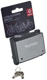 Hamax, Fästningsbricka med lås till cykelsits, Svart/grå