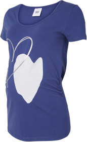 Mamalicious, Gravidtopp, Heart Foil Jersey Top, Twilight Blue