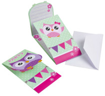 Happy Owl, Inbjudnignskort, 8 st