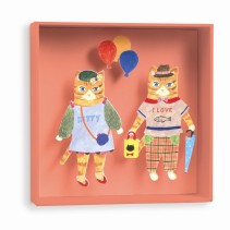 Djeco, 3D Tavla Katt & Ballong