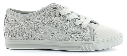Flower Girl, Sneakers, Lace, Low, White
