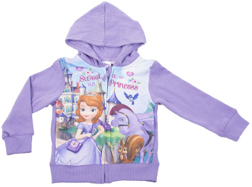 Disney Sofia the First, Huvtröja m. dragkedja, Lila