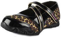 Skechers, Skor m. spänne, Svart/Leopard