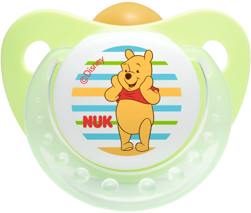 NUK, Napp, Nalle Puh, Latex, 6-18 mån, 1-pack, Grön