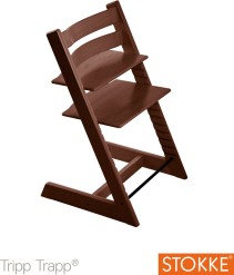 Stokke Tripp Trapp, Matstol, Walnut Brown, Inkl. Baby Set och dyna Hazy Tweed, Paket
