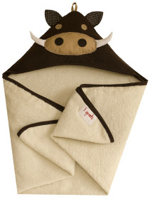 3 Sprouts, Hooded towel, Warthog, Brown