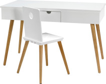 Jox, Stol + Skrivbord, Vit, Paket