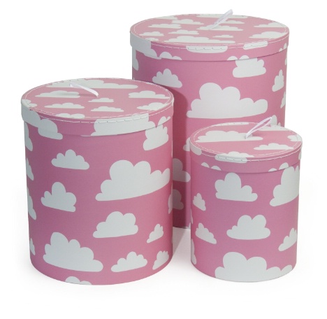 Färg & Form, MOLN, Pappboxar stora, 3-pack, Rosa