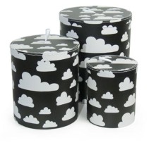 Färg & Form, MOLN, Pappboxar stora, 3-pack, Svart