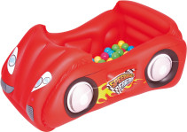 BESTWAY, Uppblåsbar racerbil med 50 bollar, 119 x 79 cm, Röd