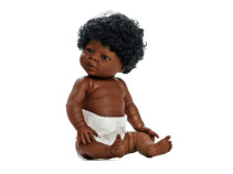 Docka Tiny flicka hår Afrika 33 cm