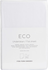 Färg & Form, Lakan, Vagn/vagga, Eco, vit