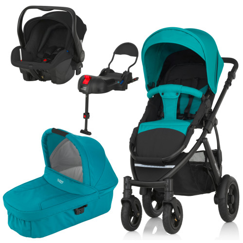 Britax, Smile 2, Duovagn, Lagoon Green + Britax Römer Primo + ISOFIX-bas, 2016, Paket