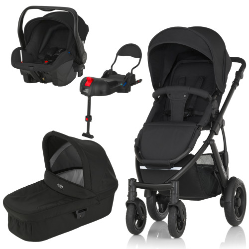 Britax, Smile 2, Duovagn, Cosmos Black + Britax Römer Primo + ISOFIX-bas, 2016, Paket