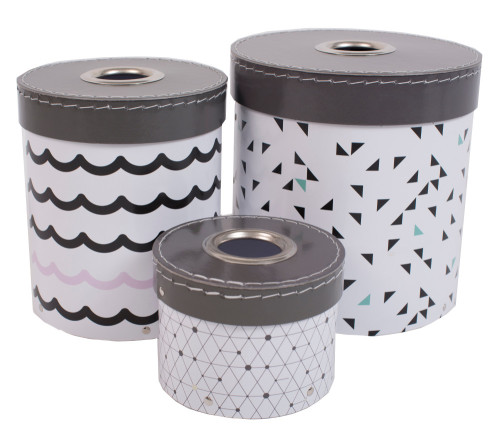 Jox Trendig, Låda med lock, 3-pack, Strösslig