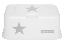 Funkybox, Förvaringsbox för våtservetter, Vit/Stjärna