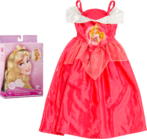 Disney Princess, Törnrosa maskeradkläder med Peruk, Paket